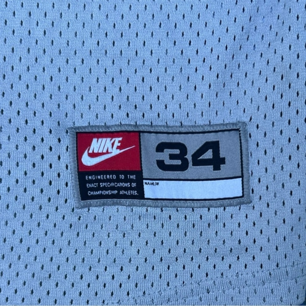 🏀 Nike Men’s Mesh Jersey Shirt #34 Light Blue Size L - Picture 5 of 7
